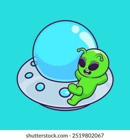 Cute Alien Lay On Ufo Cartoon Vector Icon Illustration. Science
Technology Icon Concept Isolated Premium Vector. Flat
Cartoon Style