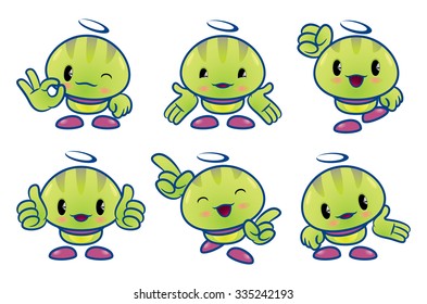 Cute alien mascot.