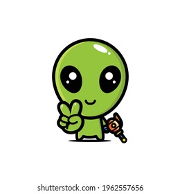 cute alien mascot character design