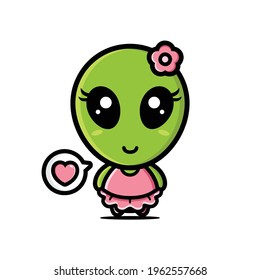 cute alien mascot character design