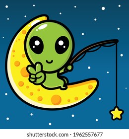 cute alien mascot character design