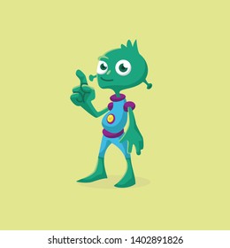 Cute alien mascot icon logo