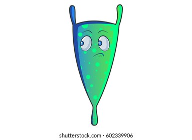 Cute Alien Monster Angry. Vector Illustration. Isolated on white background.