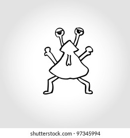 cute alien monster costume - vector illustration
