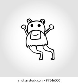cute alien monster costume - vector illustration