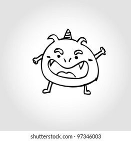 cute alien monster costume - vector illustration