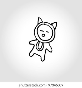 cute alien monster costume - vector illustration