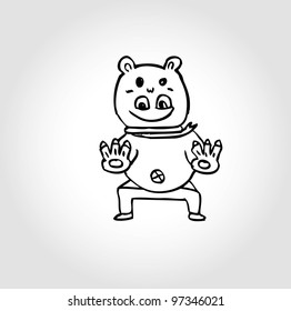 cute alien monster costume - vector illustration