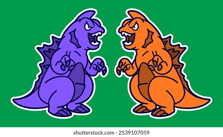 Cute Alien Monster Doodle Sticker Illustration