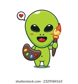 ilustración vectorial de dibujos animados alienígenas bonitos.