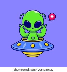 Premium Vector  Cute alien with moon cartoon vector icons illustration