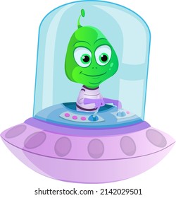 Cute Alien Spaceship Ufo Cartoon Vector Stock Vector (Royalty Free ...