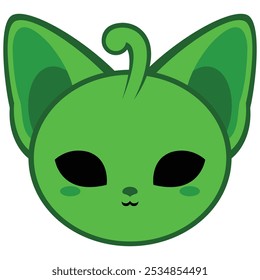 Cute Alien Sphynx Cat with Green Skin