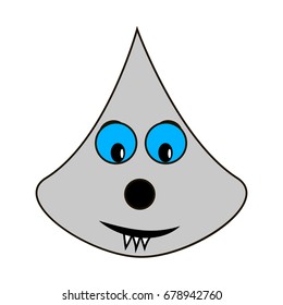 cute alien's head logo character vector