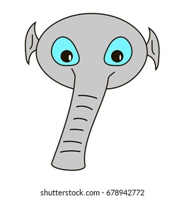 cute alien's head logo character vector