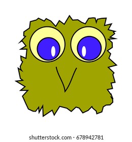 cute alien's head logo character vector