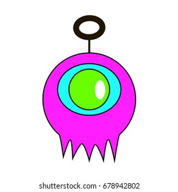 cute alien's head logo character vector