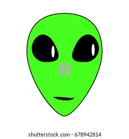 cute alien's head logo character vector