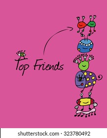 cute aliens, T-shirt design vector illustration