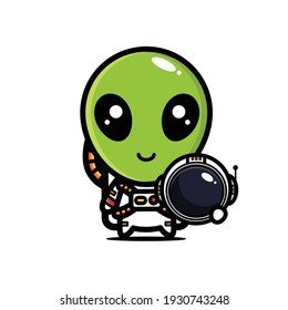 cute aliens wearing astronaut costumes