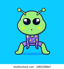 cute aliens wearing star suits