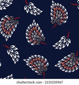 cute all over seamless floral vector multi color flowers pattern on navy background