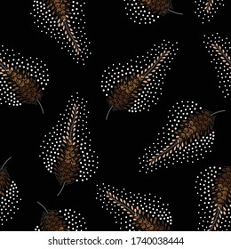 cute all over seamless pattern on black background