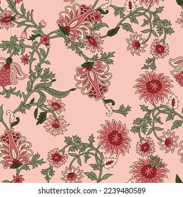 cute all over seamless vector stock paisley pattern on background