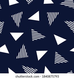 cute all over triangle stripe pattern on navy background