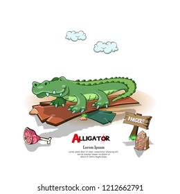 cute alligator cartoon