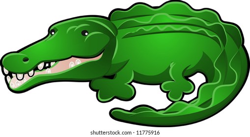 A Cute Alligator or Crocodile Cartoon Character Illustration