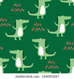 cute alligator pattern design as vector