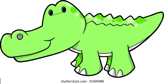 Cute Alligator Vector Illustration