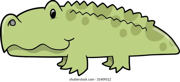 Cute Alligator Vector Illustration