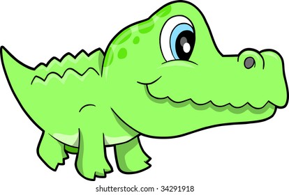 Cute Alligator Vector Illustration