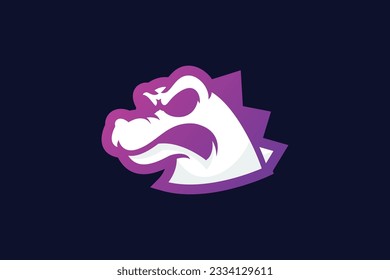 cute alligator vector template logo design