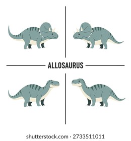 Cute Allosaurus Animal Vector Illustrations