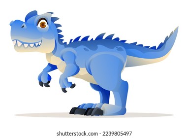 Cute allosaurus dinosaur cartoon illustration isolated on white background