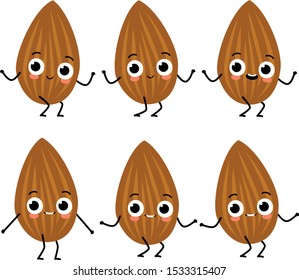 Cute Almond Character Dancing Set