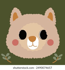 Cute alpaca cartoon art for kids