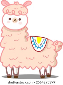 Cute Alpaca  Cartoon Character Vector Illustration!  This charming design is perfect for adding a touch of fun and whimsy to your creative projects. 