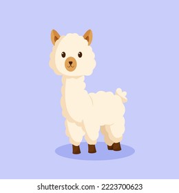 Cute Alpaca Character Design Illustration