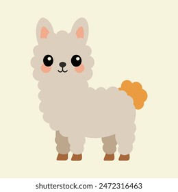 Ilustración de diseño de personajes de alpaca