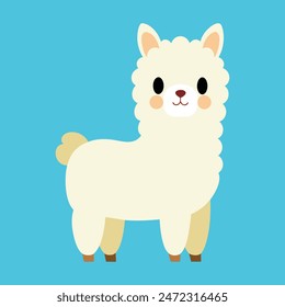 Ilustración de diseño de personajes de alpaca