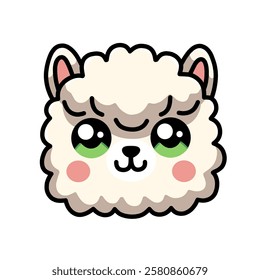 Cute Alpaca Character for Designs Clip Art Illustration