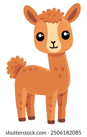 Cute Alpaca. Flat Vector Illustration