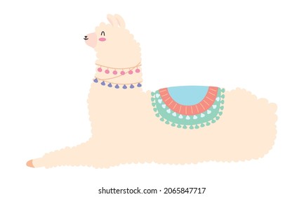 cute alpaca icon on white background