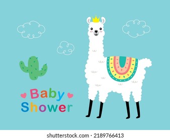 cute alpaca llama cartoon vector