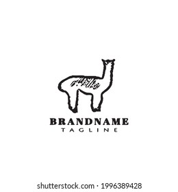cute alpaca logo design icon modern vector illustration