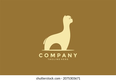 Cute Alpaca Logo Vector Design